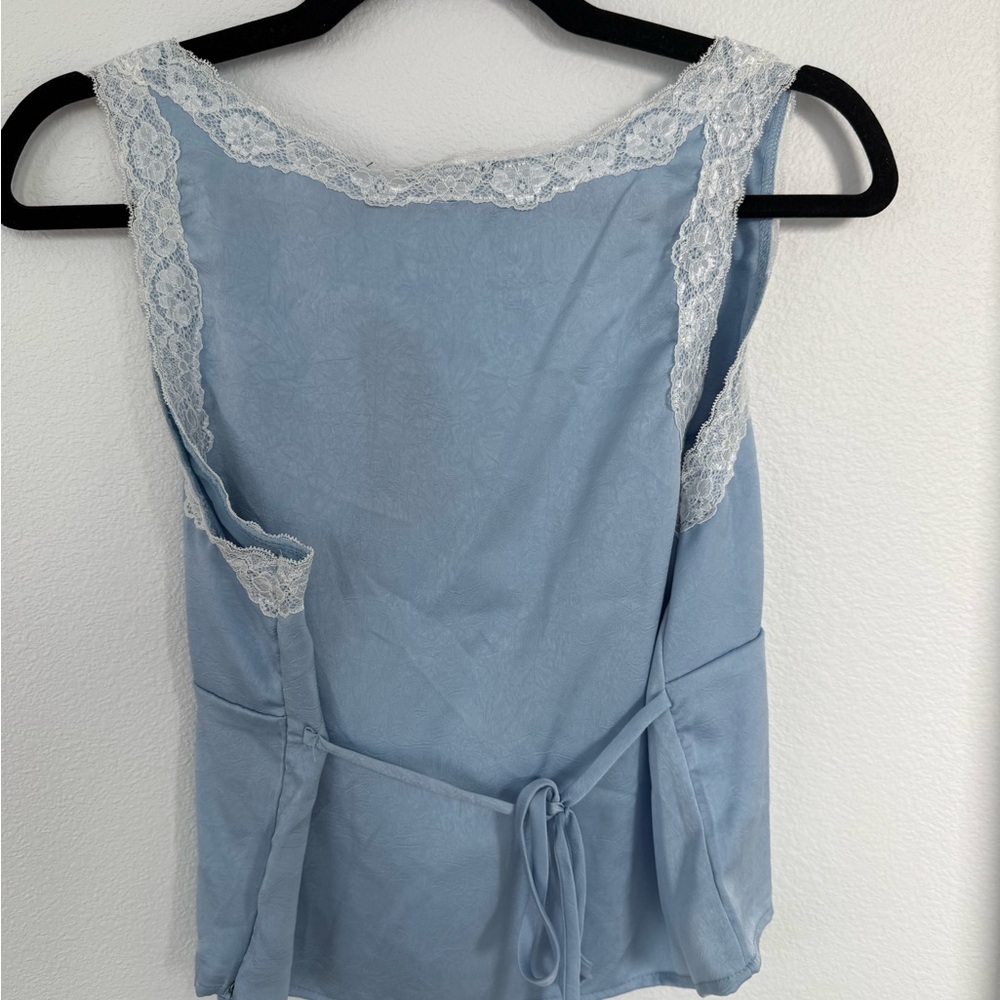 Baby Blue Lace Trim Cami - Picture 3 of 4